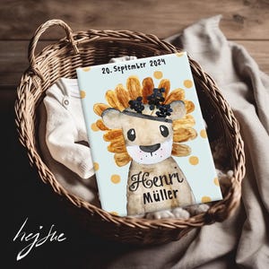 Uheft Hülle Impfpasshülle Name, Uheft & Impfpass Löwe, Geschenk Junge