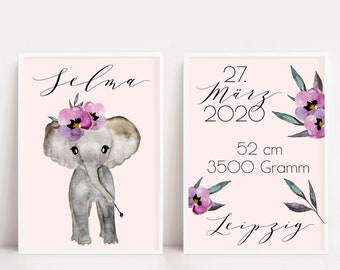 Poster Kinderzimmer, Bilder Babyzimmer, Elefant Bild