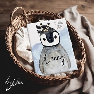Uheft Hülle Impfpasshülle Name, Uheft & Impfpass Pinguin, Geschenk Junge