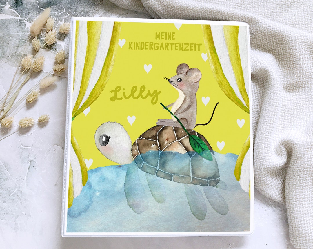  Cute Kindergarten Folder Personalized With Name, Portfolio Kindergarten Illustration 
