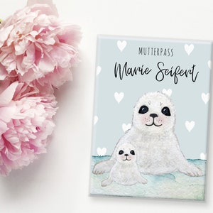 Mutterpasshülle Robbe, Mutterpass, Mutterpass Hülle mit Namen personalisiert