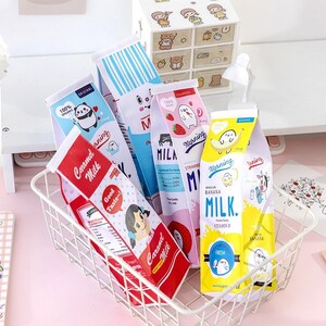 Cartoon Morning Milk PU Leather Pencil Case/Pencil Pouch/Zipper Pouch/Cosmetic Pouch/Cosmetic Bag