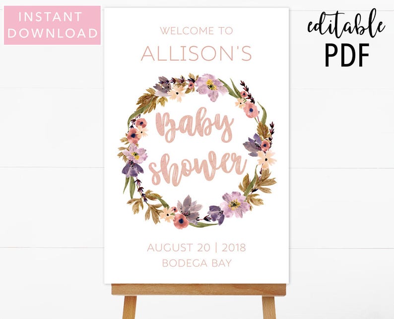 Boho Baby Shower Welcome Sign Welcome Sign Printable Sign Etsy
