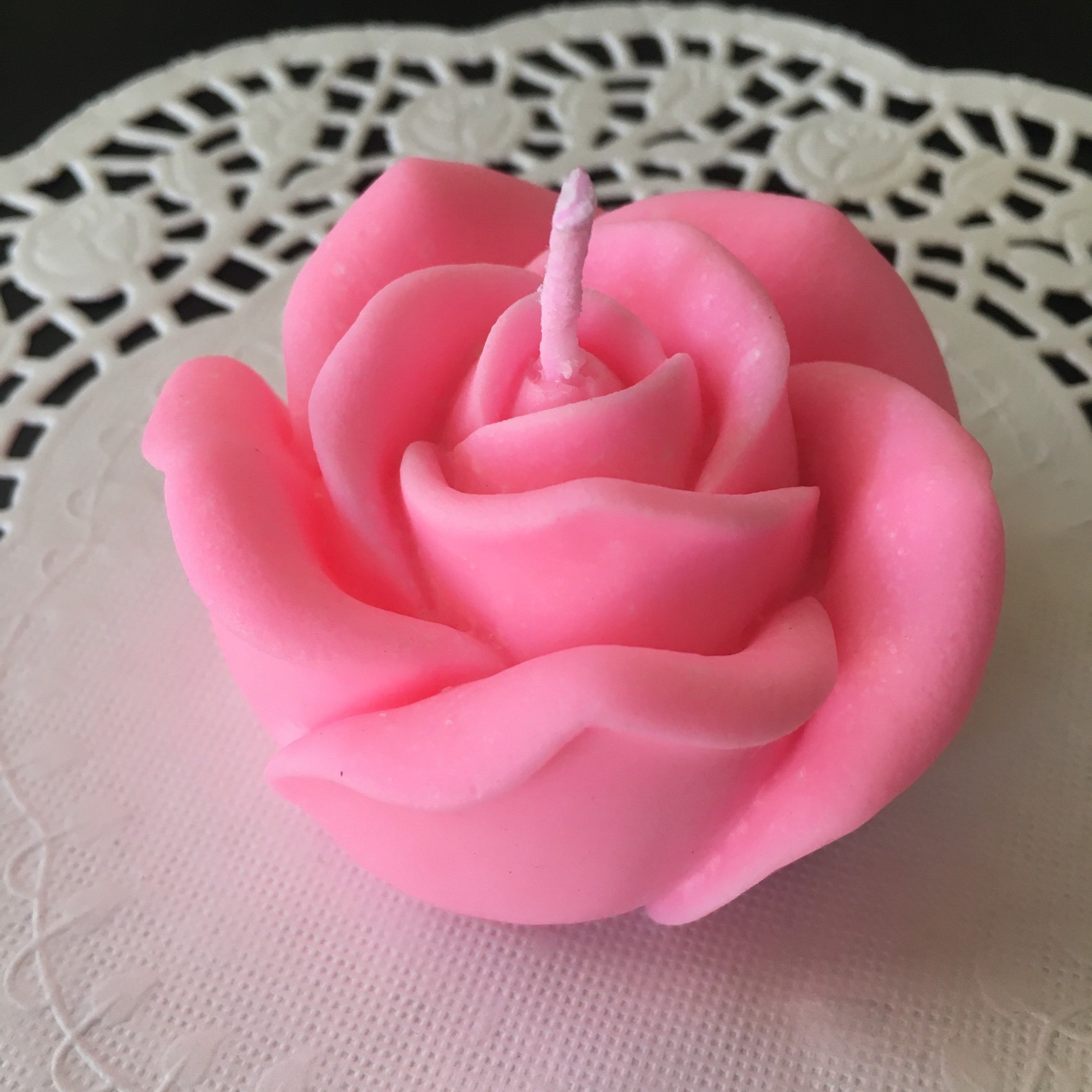 Rose Shaped Candles Pink Rose Candles Yellow Flower Candles Etsy