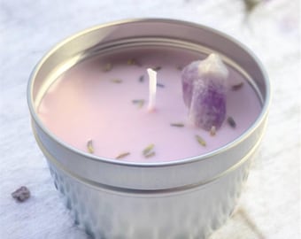 Lavender Amethyst Candle: Soothing Soy Wax Candle