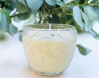 Eucalyptus Peppermint Soy Candle: Aromatherapy Crystal Candle, 8oz