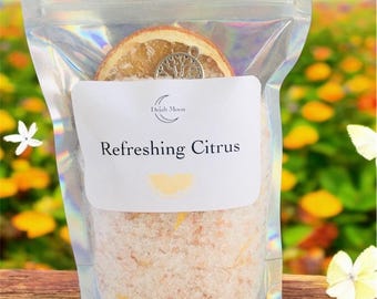 Refreshing Citrus Bath Salts: Himalayan, Epsom, Coconut Milk Soak