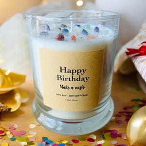 Birthday Candle Gift: Vanilla Cake Scented Soy Wax Candle
