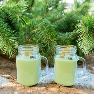 Winter Forest Candles Holiday Candles  Pine Scented Candle Gift Soy Crystal Candle Aromatherapy Winter Candle Cozy Handmade Candle