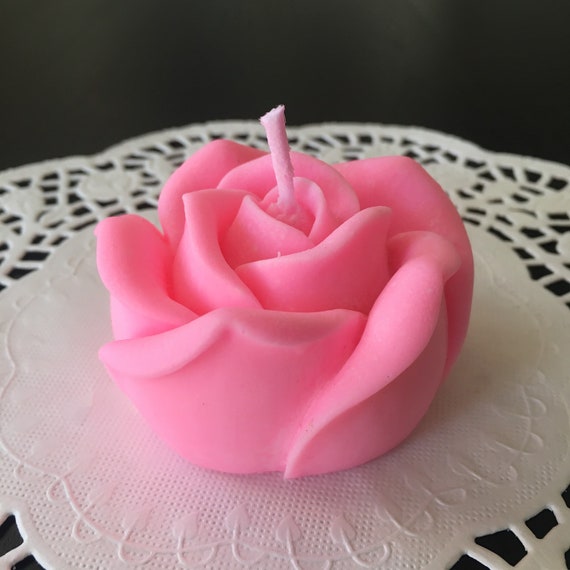 Rose Shaped Candles Pink Rose Candles Yellow Flower Candles Etsy