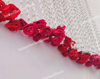 Fast Shipping 5 Bunches Indian Flower Garland Indian Rajnigandha Rose-Lily Decoration Artificial Blossom Indian Wedding Christmas Indianess