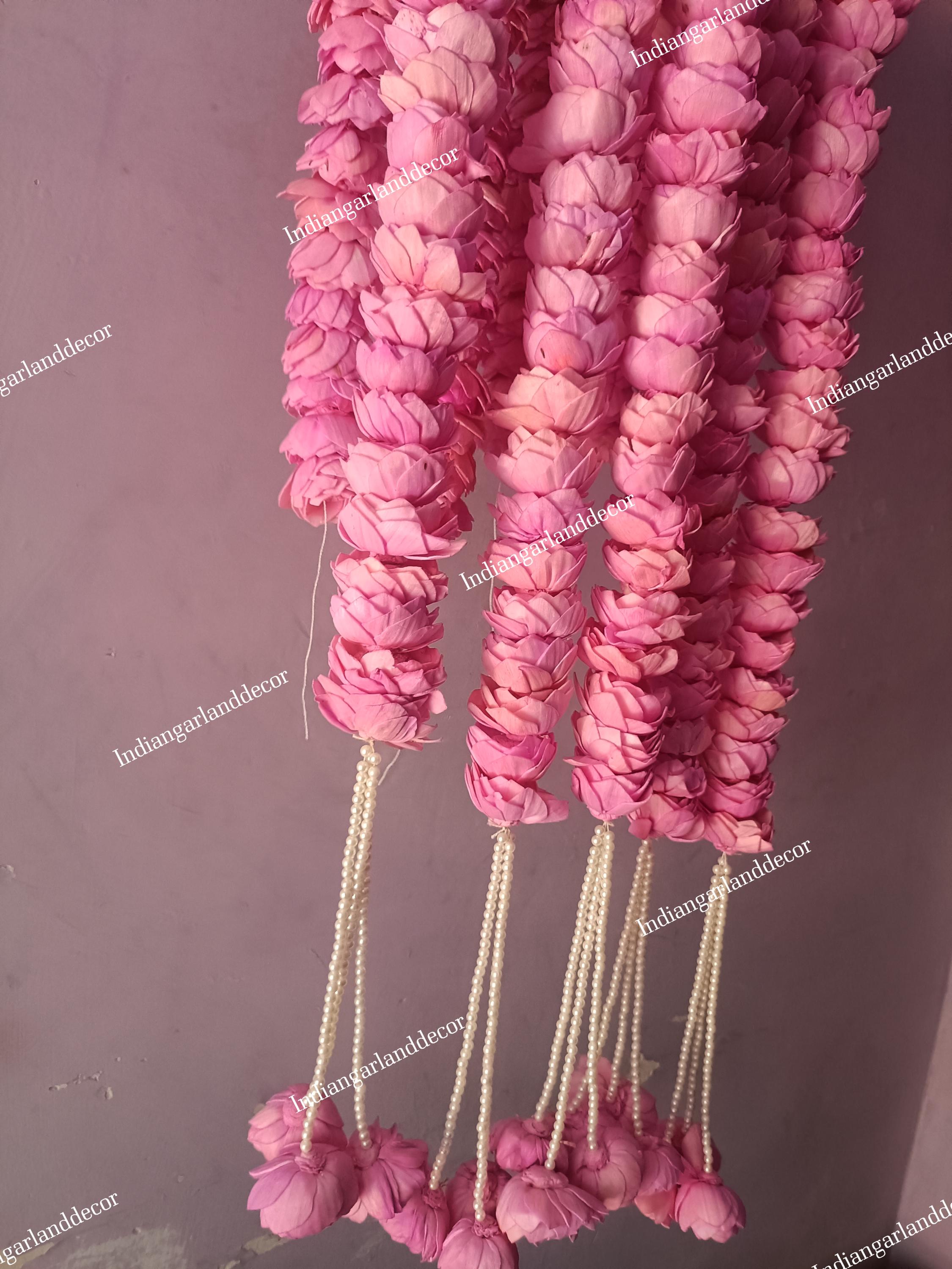 5 Solawood Paper Lotus Strings South Indian Garland Decor Shola Wedding Decoration Artificial Paper Christmas Baby Shower Backdrops Decor