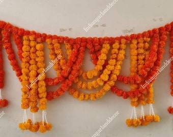 10 Feet Long Artificial Marigold Flower Door Toran Hanging Blossom Handmade Strings Christmas Decor Indian Decoration Garlands Genda Flower