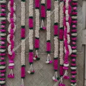 11 Strings Set Of Sola Wood Flower Strings Colorful Indian Backdrops Decoration Corkwood Curtain Stage Decor Wedding Background Decoration