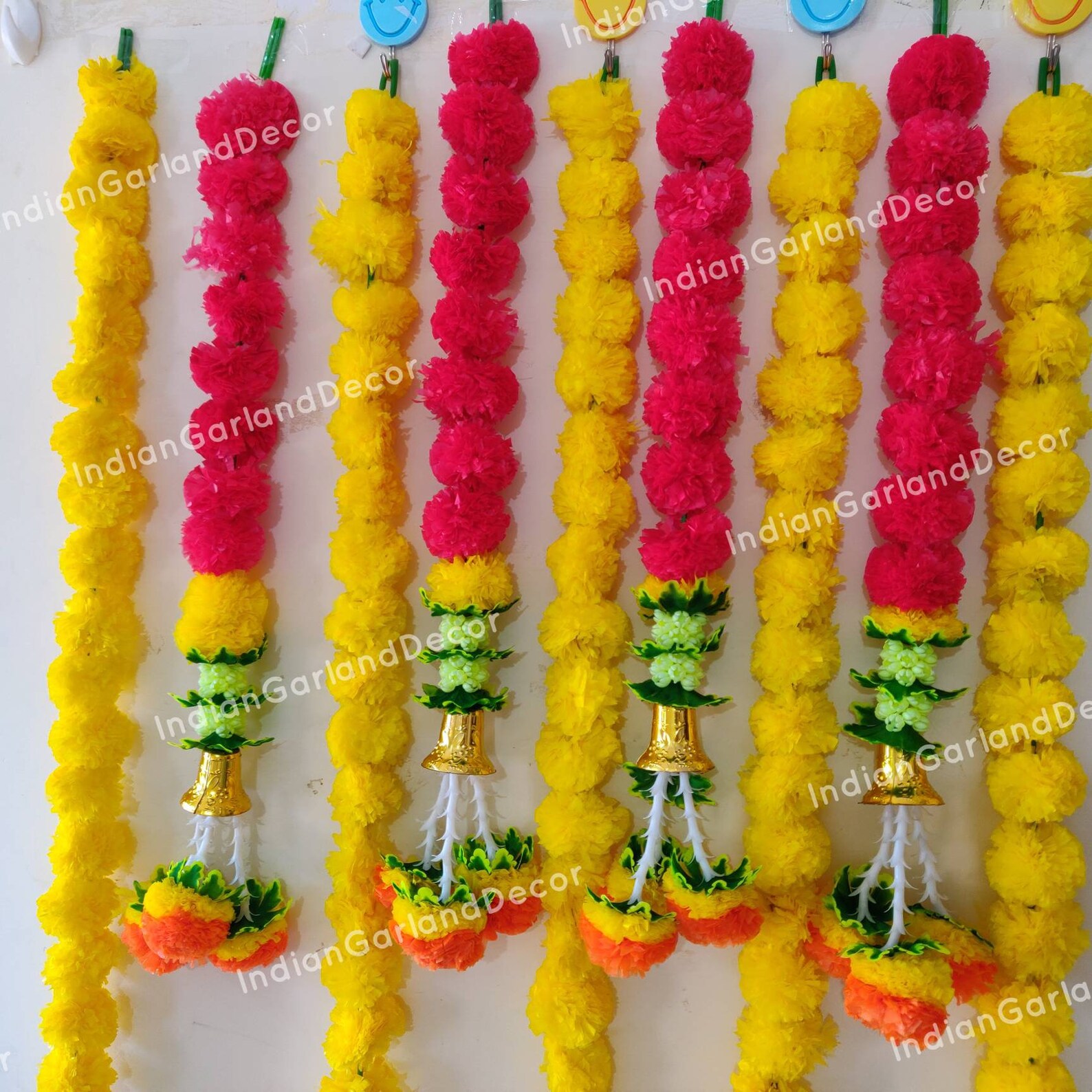 5 Strings of Marigold Flower String Indian Flower Garland Indian ...