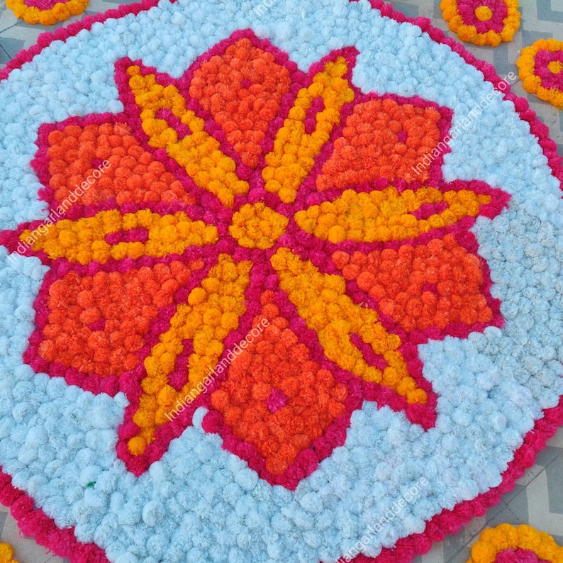 Beautiful Artificial Flower Rangoli Floral Handmade Etsy