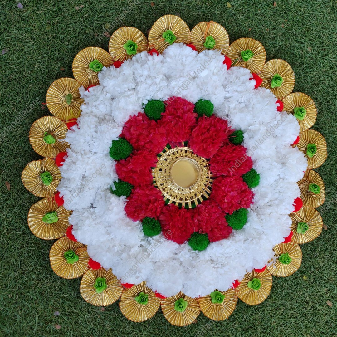 Beautiful Artificial Flower Rangoli Floral Handmade Etsy
