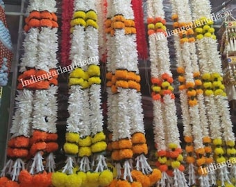 5 Piece Lot Jasmine Strings of Indian Flower Garland Indian Decoration Mogra Strings Artificial Blossom Indian Wedding Christmas Decorations