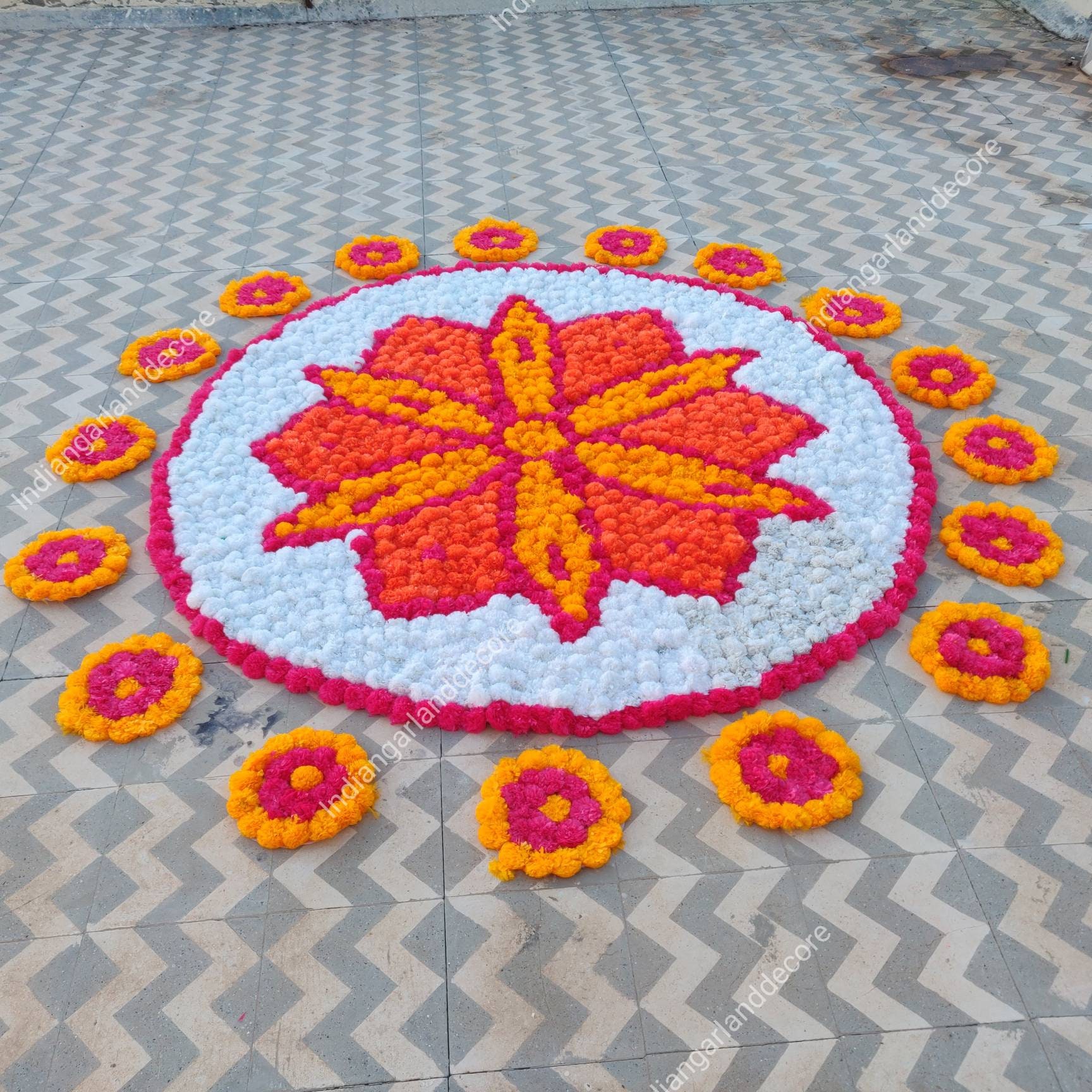Beautiful Artificial Flower Rangoli Floral Handmade Etsy