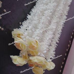 Artificial Jasmine Strings Flower Garland With Roses Indian Decoration Mogra Strings Artificial Blossom Indian Wedding Christmas Decorations