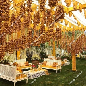 50 Bunches Of Gota Flower Tassels with Gota Lace Indian Decoration Gotta Strings Garden Backdrops Housewarming Flower Garlands Party Decor