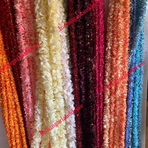 Artificial Fabric Jasmine Strings Cloth Flower Gajra Garland  Indian Decoration Mogra Strings Artificial Blossom Indian Wedding Diwali Decor