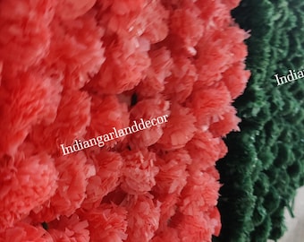Livraison gratuite de guirlande de fleurs de souci artificielles indiennes guirlandes de fleurs de Genda look réel décoration de mariage de souci Haldi Mehndi toile de fond