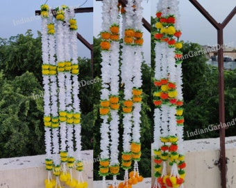 5 Piece Lot Jasmine Strings of Indian Flower Garland Indian Decoration Mogra Strings Artificial Blossom Indian Wedding Christmas Decorations