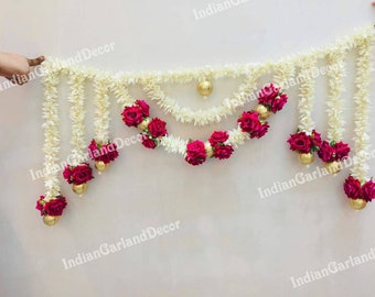 6 Feet Long Wedding Decoration Indian Decoration Artificial Flower Toran Blossom Handmade Strings Christmas Decor Ideas Gift For Her Garland