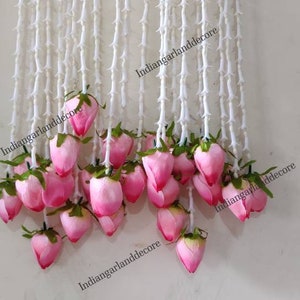 Fast Shipping 5 Bunches Rajnigandha Lily And Lotus Flower Garlands Decoration Artificial Blossom Strings Indian Wedding Christmas Indianess