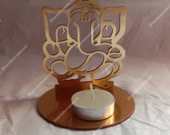 Lord Ganesha Theelichthouder Mooie Schaduw Ganesha Kaars Diya Houder Ganpati Idol Indian Festival Decoratie Handgemaakte Schaduw Diy