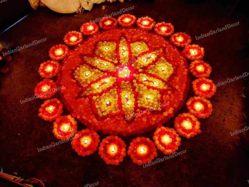 Beautiful Artificial Flower Rangoli Floral Handmade Etsy