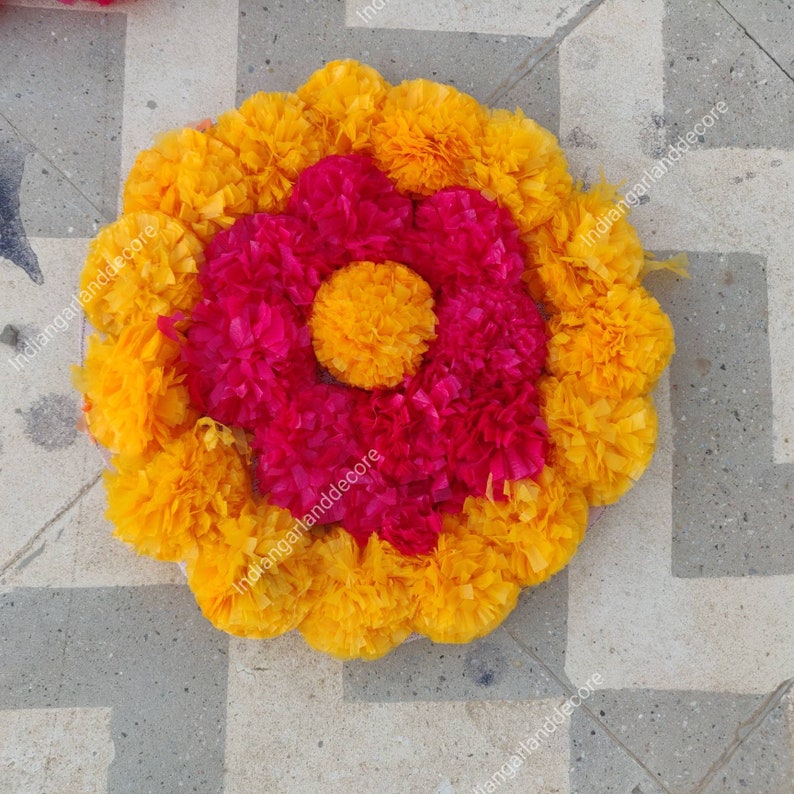 Beautiful Artificial Flower Rangoli Floral Handmade Etsy