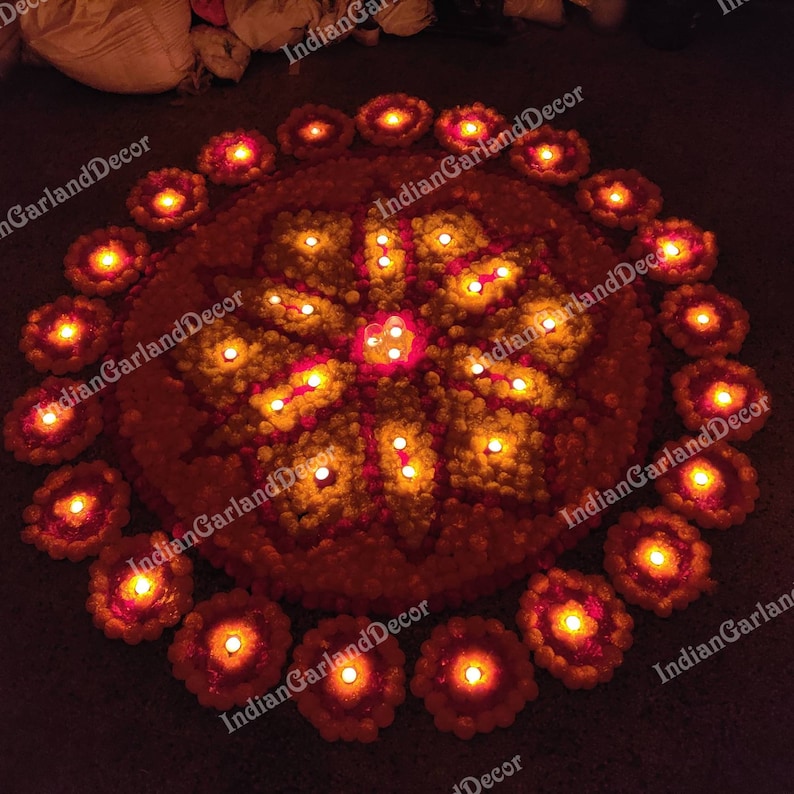 Beautiful Artificial Flower Rangoli Floral Handmade Etsy
