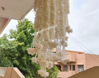 5 Piece Lot Jasmine Strings of Indian Flower Garland Indian Decoration Mogra Strings Artificial Blossom Indian Wedding Christmas Decorations
