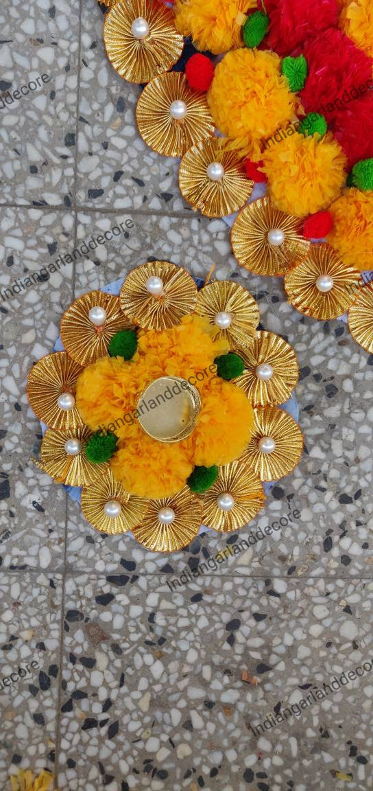 Beautiful Artificial Flower Rangoli Floral Handmade Etsy