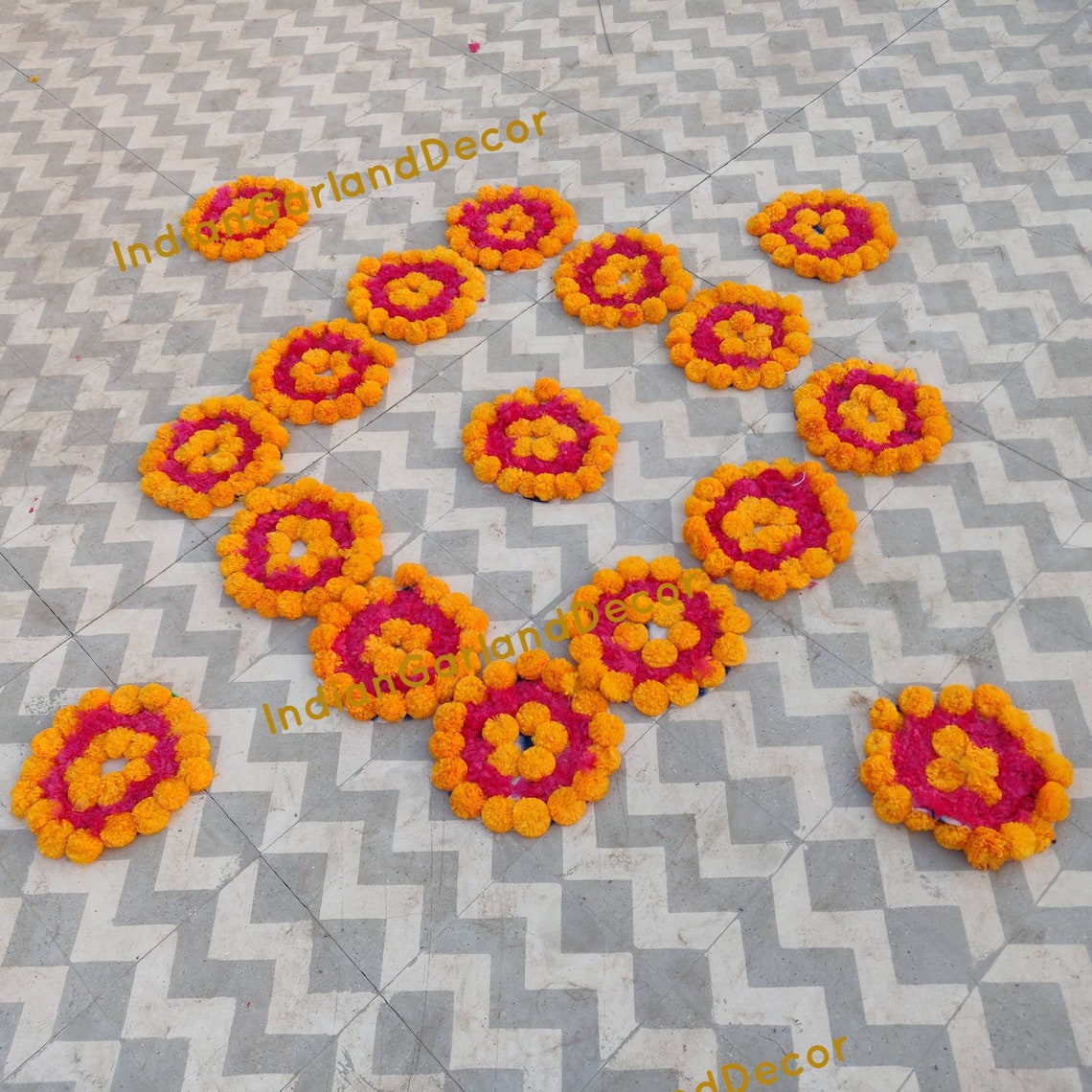 Beautiful Artificial Flower Rangoli Floral Handmade Etsy