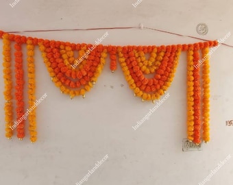 10 Feet Long Artificial Marigold Flower Door Toran Hanging Blossom Handmade Strings Christmas Decor Indian Decoration Garlands Genda Flower