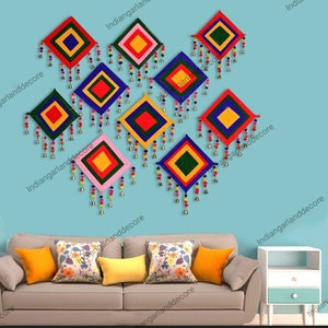 Woolen Kite Beautiful Indian Handmade Dream Catchers Traditional God's Eye Indian Decoration Wall Decor Handmade Wall Hanging Showpiece