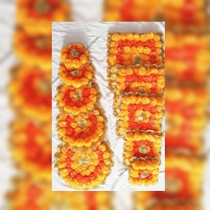 Beautiful Artificial Flower Rangoli Floral Handmade Centerpiece With Express Shipping Antique Marigold Flower With Gota Flower Decoration