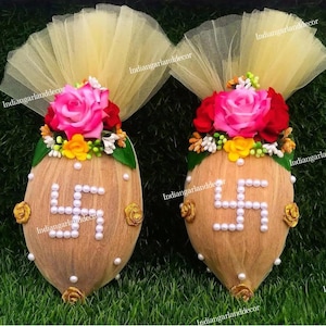 Dekorative Pooja Kokosnuss Shagun Nariyal Dekor Dekoriert Shreefal Für Indische Hochzeit Diwali Ganpati Pooja Dekoration Rakshabandhan Bhai dooj