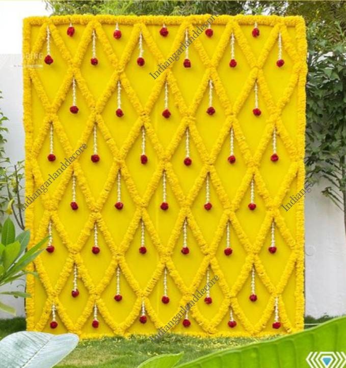 Marigold Flower Decoration Backdrop