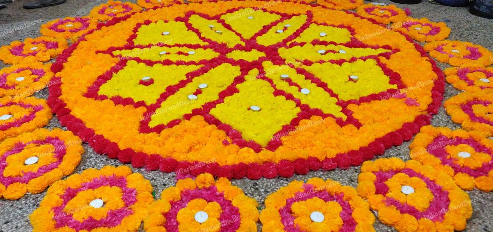 Beautiful Artificial Flower Rangoli Floral Handmade Etsy