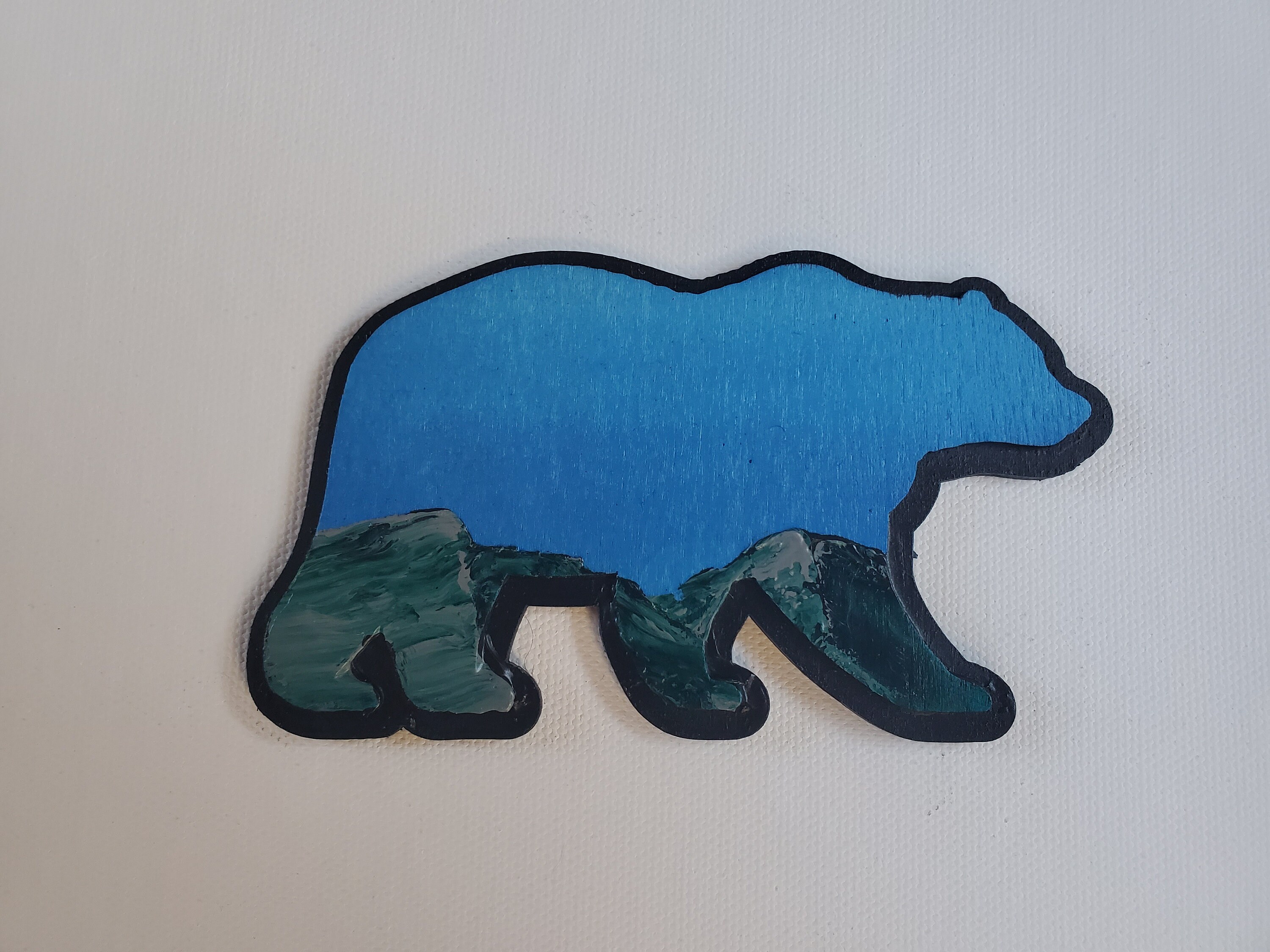Original Hand Painted Mini Wood Bear Etsy