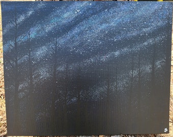 Midnight Shadows - Original 16x20 Acrylic Painting on Canvas Panel