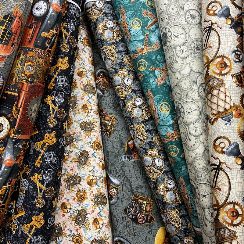 Steampunk Fabric Etsy Steampunk Fabric Etsy