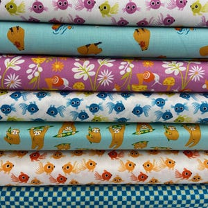 Ruby Star Society Animal Animal 100% Cotton Fabric by 1/4 Metre* Snail Mushroom Capybara Goldfish Sloth Check Plaid