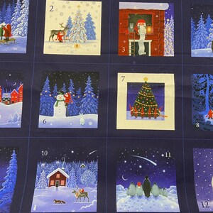 Lewis & Irene Tomten's Forest Friends Christmas Pocket Advent Calendar Panel 100% Cotton Fabric Kit Project Hare Fox Santa image 2