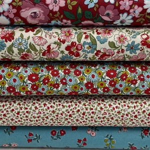 Tessuto di cotone Liberty Heirloom 4 da 1/4 metro* Fiori Fioriture floreali Marguerite Prato Posy Rametto Ditsy Buds