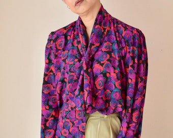 rose floral blouse glamourous